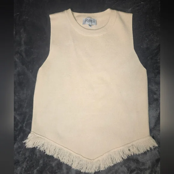 The GREii Fringe Hem Knit Tank Top - Picture 1 of 5